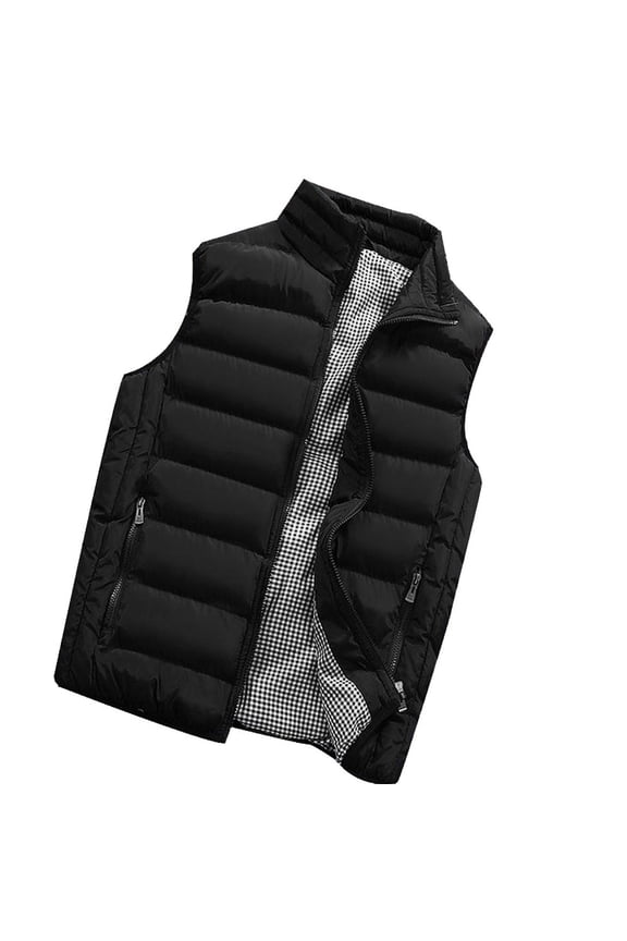 Jakets for Men Men Autumn Winter Coat Padded Cotton Vest Warm Hooded Thick Vest Tops Jacket