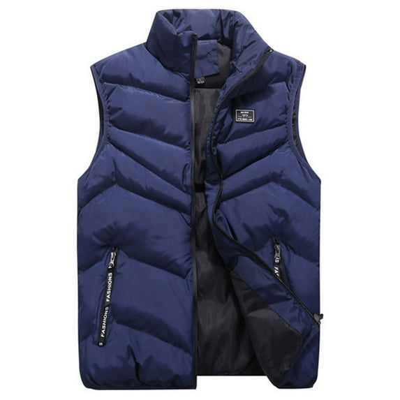 Jakets for Men Men Autumn Winter Stand Collar Pure Color Waistcoat Vest Jacket Top Coat