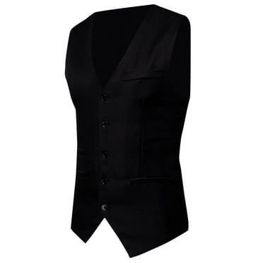 Jakets for Men Men Vest V-Neck Sleeveless Single-breasted Slim Fit Jacket Business Waistcoat