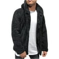 thumbnail image 1 of Jakets for Men Men Winter Long Sleeve Fleece Warm Hooded Loose Plus Size Coat, 1 of 7