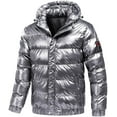 thumbnail image 1 of Jakets for Men Shiny Hooded Reflective Down Jacket Cotton Jacket, 1 of 5