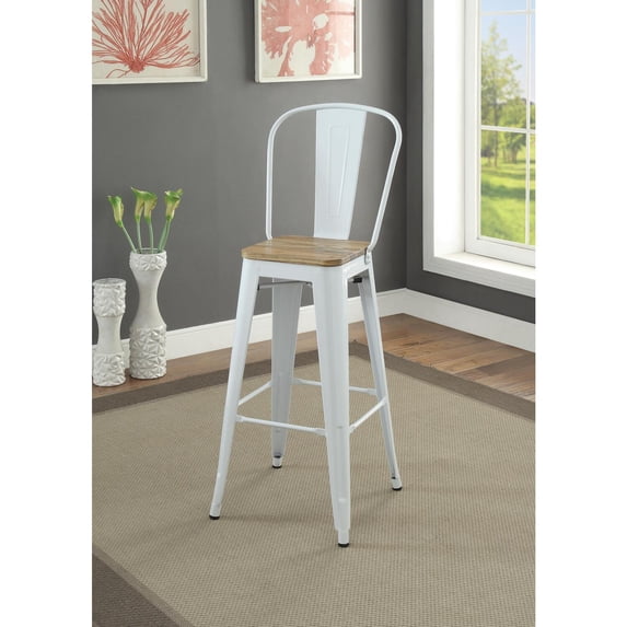 ACME Didac Bar Stool in Natural and White