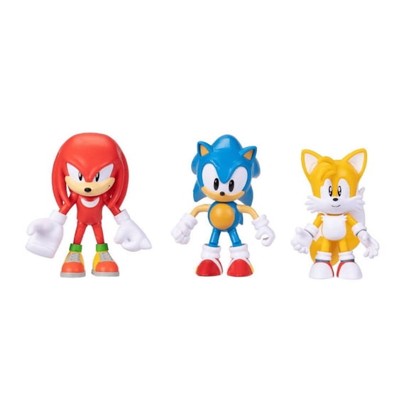Jakks Pacific Collectible Knuckles Action Figure, Sonic The Hedgehog, (3 Pack)