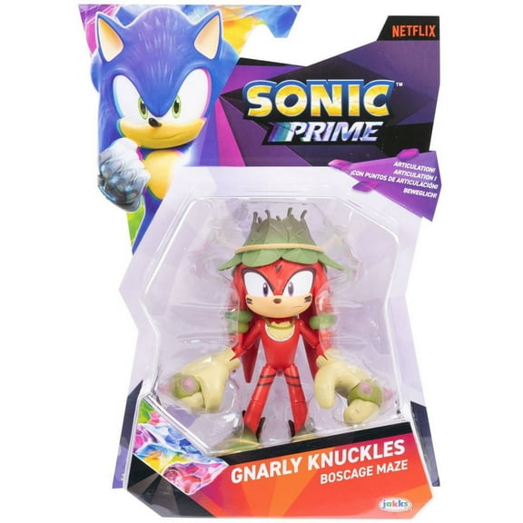 Jakks Pacific Gnarly Knuckles Boscage Maze Sonic Prime Action Figure, 5"