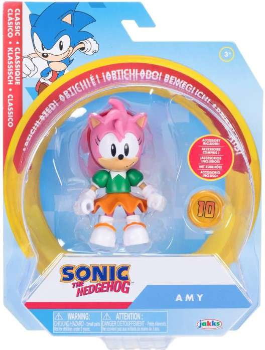 Jakks Pacific Sonic The Hedgehog Classic Amy with Super Ring Action Figure