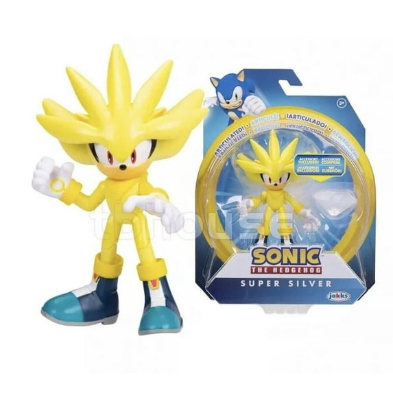 Jakks Pacific Sonic the Hedgehog Super Silver with White Emerald Action Figure