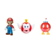 Jakks Pacific Super Mario 2.5-Inch Mini Figures, 3-Pack (Standing Mario, Cheep Cheep, Bob-Omb)