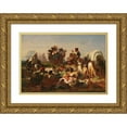 thumbnail image 1 of Jakob Grünenwald 24x18 Gold Ornate Framed and Double Matted Museum Art Print Titled - Zigeuner Camp (Approx. 1873), 1 of 4