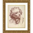 thumbnail image 1 of Jakob Matthias Schmutzer 15x18 Gold Ornate Wood Frame and Double Matted Museum Art Print Titled - Head of a Young Man Looking Right (1774), 1 of 4