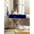 thumbnail image 1 of Jakob Navy Side Table - Square Lacquer-Finish Chrome, X-Metal Leg,, 1 of 8