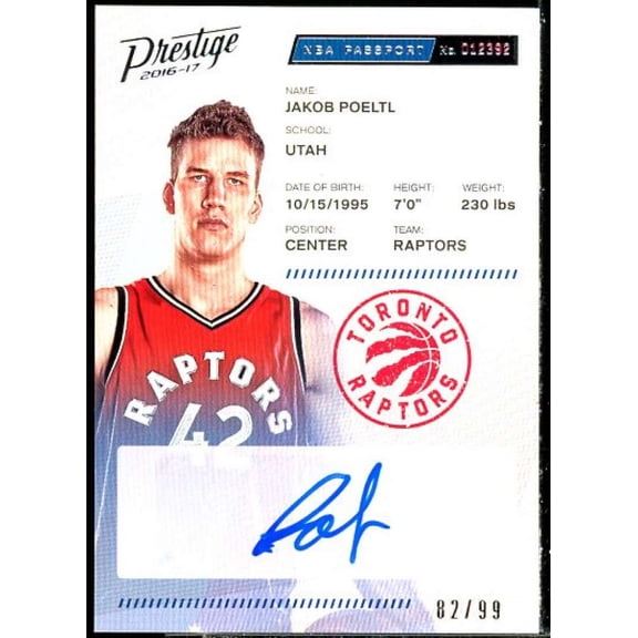 Jakob Poeltl Card 2016-17 Prestige NBA Passport Signatures #15