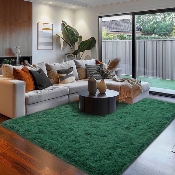 Jakolive 6x9 dark green  Area Rug: Plush, cloud - soft for bedrooms, cozy - warm for living rooms. Snuggly, kid - loved. Blends comfort and elegance.