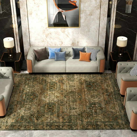 Jakolive Floral-Patterned Rug , 5x7, Soft, Versatile Carpet Boasting Bold Bloom Motifs, Perfect for Entryways, Dining Spaces, Office Corners