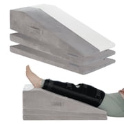 Jakoola Adjustable Leg Elevation Pillow,3-Tier Straight Leg Pillow Wedge Pillow for Post-Op Recovery, Knee Surgery Recovery, Ankle Injury Support, Swelling Relief,Sleeping, Daily Use,Grey Velvet