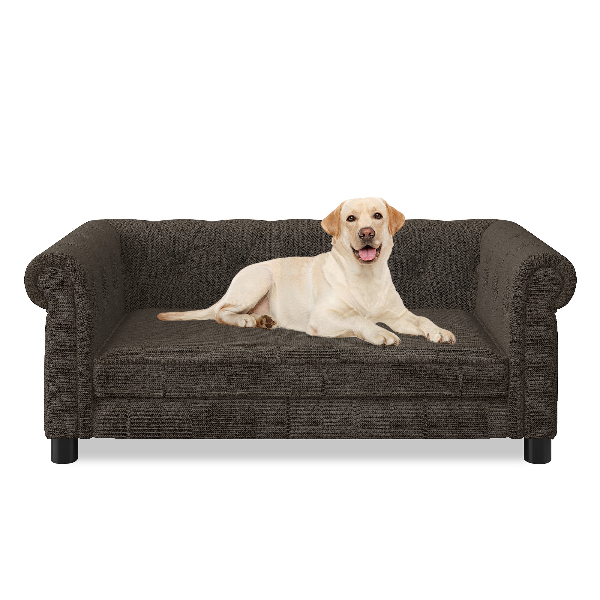 Jakoola 38.9"Large Dog Sofa, Big Pet Bed Couch for Medium and Large Dogs, 28.3" Seat Width, Brown