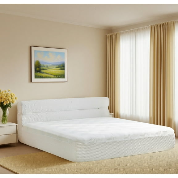 Jakoola All - in - One Compressed Bed with Integrated Mattress, High Density Foam, Queen