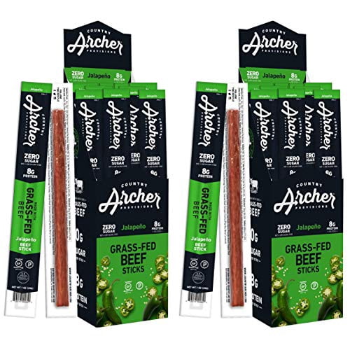 Jalapeno Beef Stick by Country Archer, 100% Grass-Fed Beef, Gluten Free, 1 Ounce, 36 count (pack of 1)
