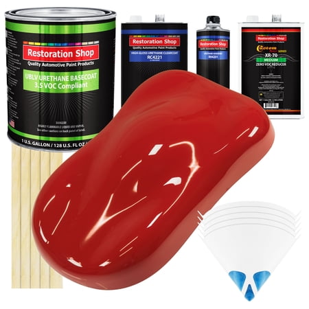 Jalapeno Bright Red Gallon Low VOC URETHANE BASECOAT CLEARCOAT Auto Paint Kit