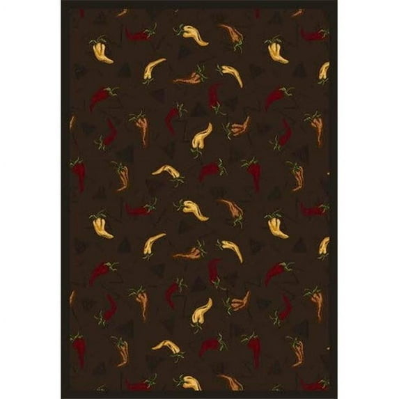 Jalapeno Fiesta Chocolate 7 ft.8 in. x 10 ft.9 in. WearOn Nylon Machine Tufted- Cut Pile Whimsy Rug