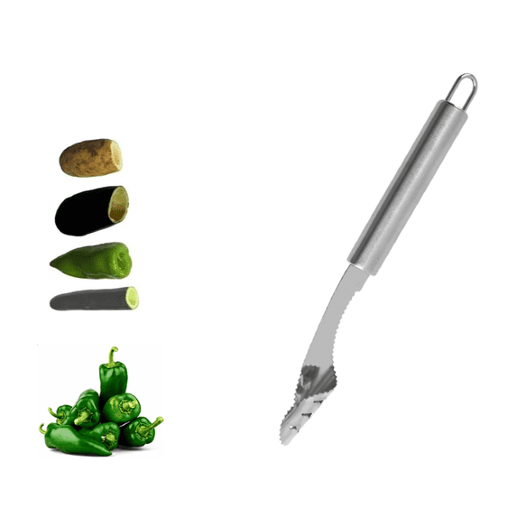 Jalapeno Pepper Corer Tool Stainless Steel Pepper Seed Corer Tool Chili Deseeder,Sharp Edge Kitchen Gadget(White)