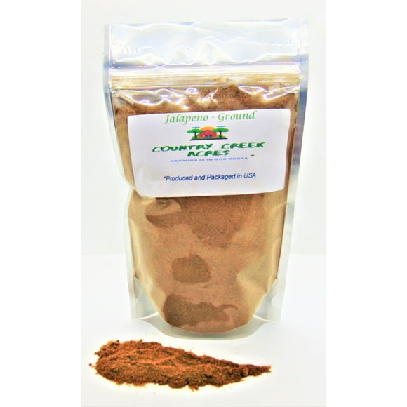 Jalapeno Pepper Dried and Ground, 1 oz - Earthy-Grassy Flavor with a Sharp Heat. Can be Added to Chili, Corn Bread, Salsa, sauces, Spice Blends, stews, or Sprinkled Over Chicken. - Country Creek LLC