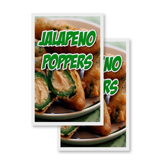 Jalapeno Poppers (2-PACK) 24" x 36" Vinyl Decals | Sign Insert Peel & Stick Decals Stickers Window Signs