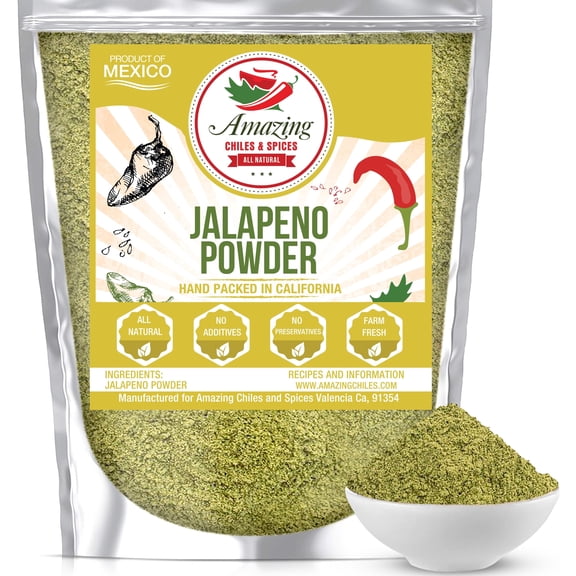 Jalapeno Powder Seasoning 4 oz – Natural and Premium - Great For Chili, Salsa, Spice Blends, Stews, Tacos, Corn Bread - Medium to High Heat - Fruity, Spicy Hot Flavor