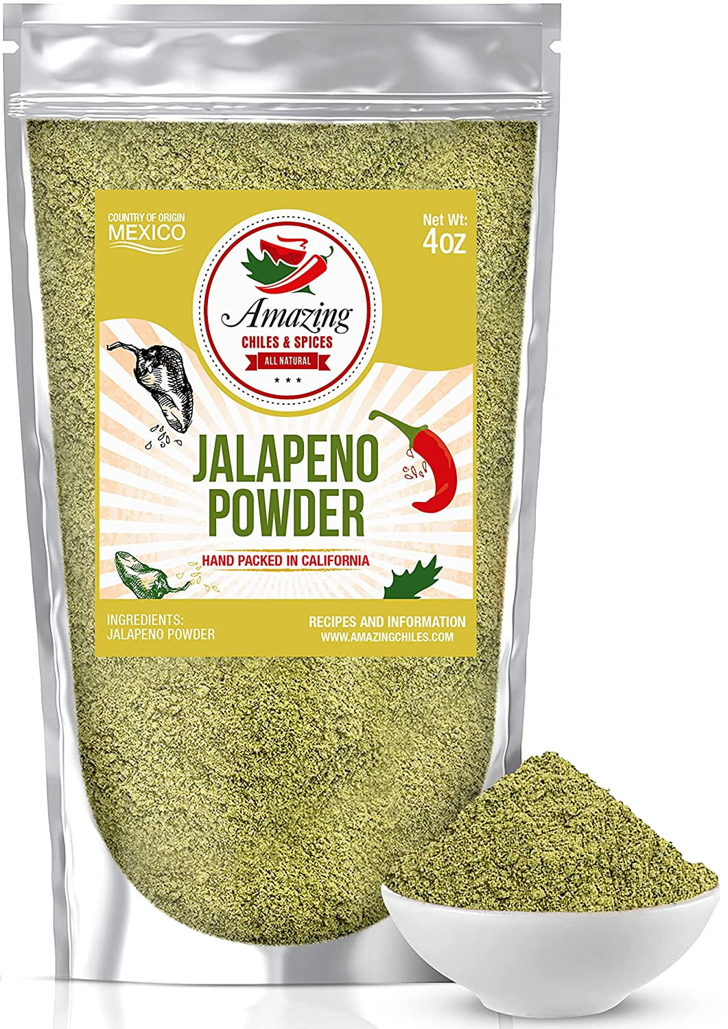 Jalapeno Powder Seasoning 4 oz Natural and Premium Great For Chili