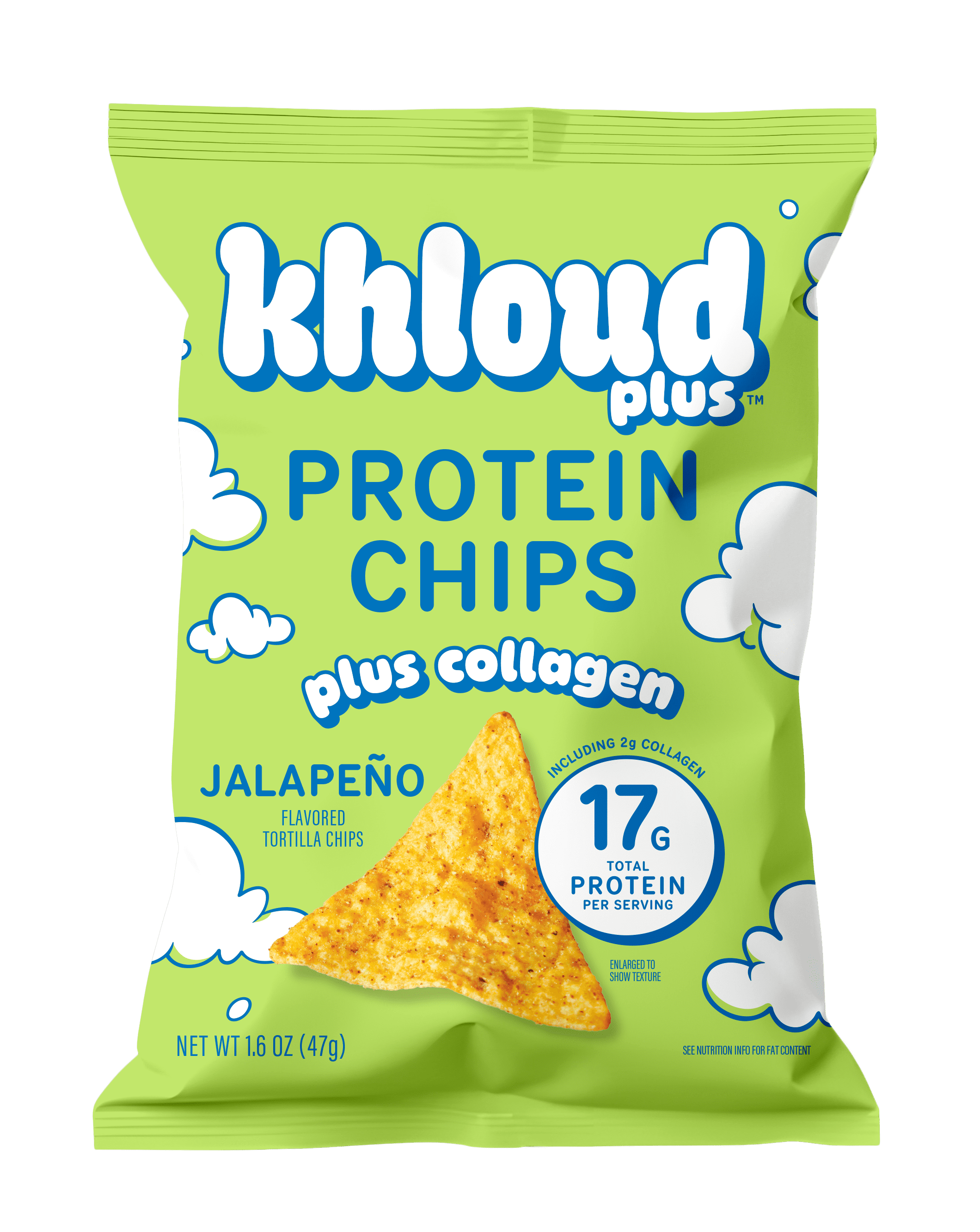 Khloud Plus Jalapeno Protein Tortilla Chips with Collagen 1.6oz