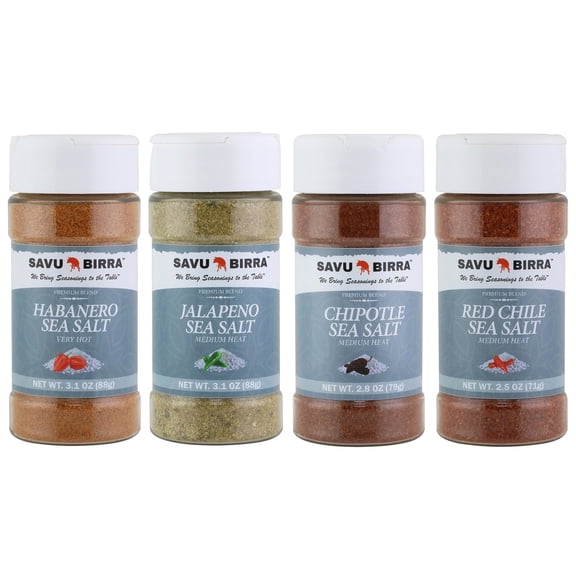Mixed Sea Salt Seasonings, Jalapeno, Habanero, Red Chile, Chipotle