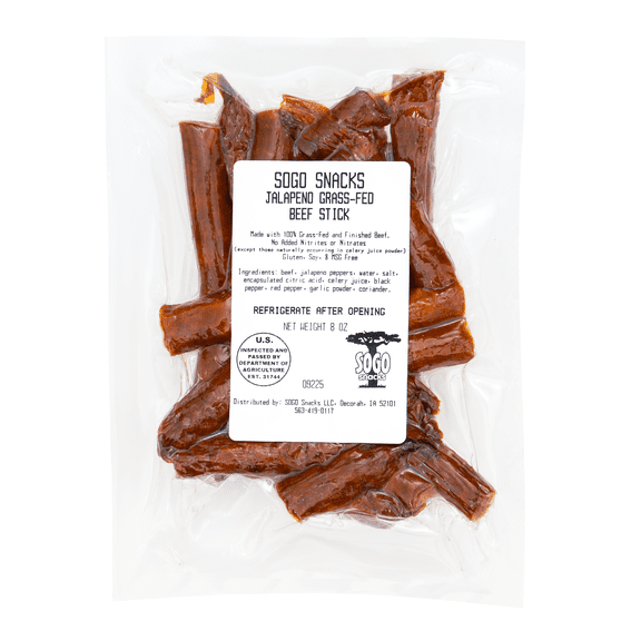 Sogo Snacks Jalapeno Beef Bites Keto Friendly 100% Grass-Fed 1 Count 16 oz