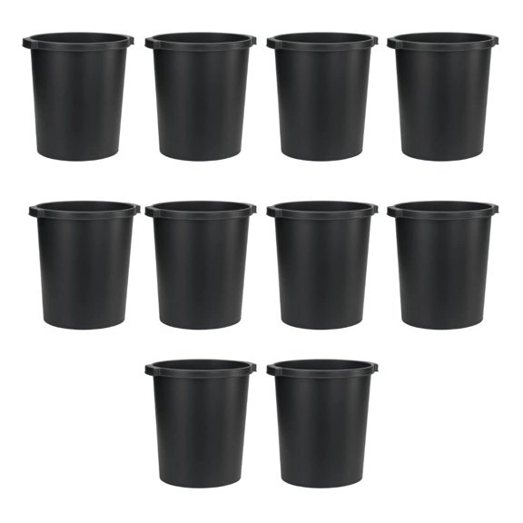 Djois® Re-Solution™ Commercial Wastebasket for Office or Home, 80% Post-Consumer Recycled Polypropylene, 4.75 Gallon/19 Quart Capacity, Black, 10/PK (2292860991)