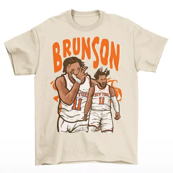 Jalen Brunson Cartoon Style New York Basketball T-Shirt