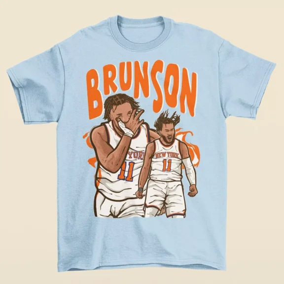 Jalen Brunson Cartoon Style New York Basketball T-Shirt