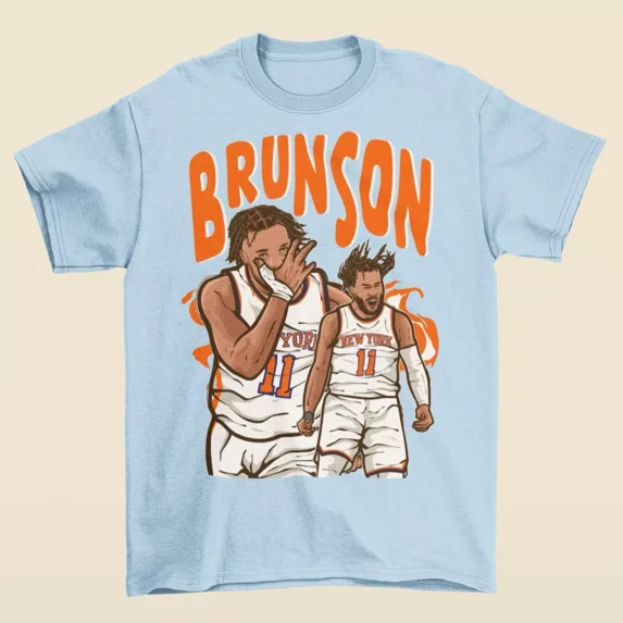Jalen Brunson Cartoon Style New York Basketball T-Shirt