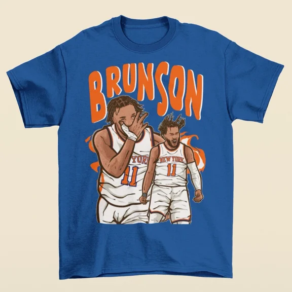 Jalen Brunson Cartoon Style New York Basketball T-Shirt