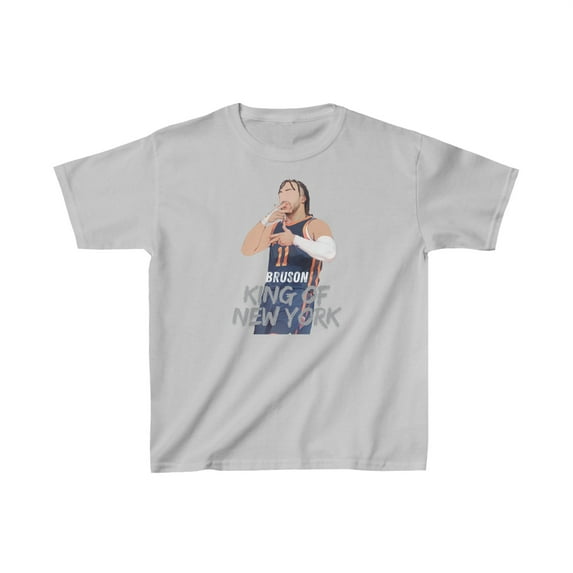 Jalen Brunson King of New York Basketball fans Kids Cotton Tee