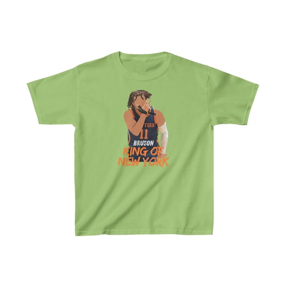 Jalen Brunson King of New York Basketball fans Kids Cotton Tee