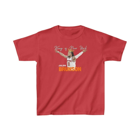 Jalen Brunson King of New York Basketball fans Kids Cotton Tee