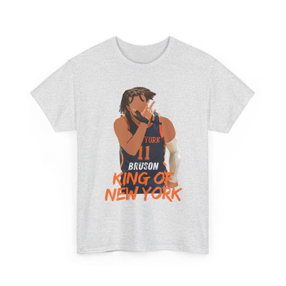 Jalen Brunson King of New York GOAT for basketball fans Unisex Cotton Tee