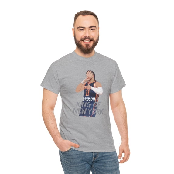 Jalen Brunson King of New York GOAT for basketball fans Unisex Cotton Tee