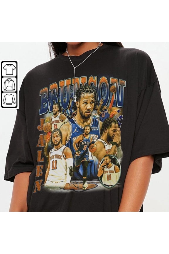 Jalen Brunson New York Basketball T-Shirt,Black color,size L