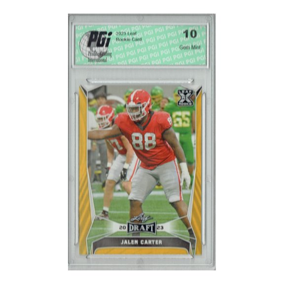 Jalen Carter 2023 Leaf Football #52 Gold SP Rookie Card PGI 10