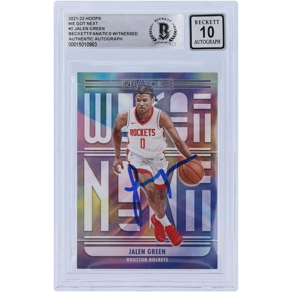 Jalen Green Houston Rockets Autographed 2021-22 Panini NBA Hoops We Got Next #2 Beckett Fanatics Witnessed Authenticated 10 Rookie Card - Fanatics Authentic Certified