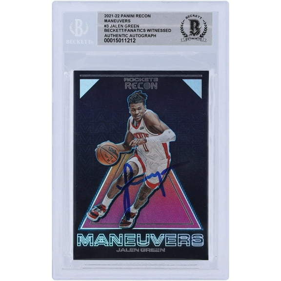 Jalen Green Houston Rockets Autographed 2021-22 Panini Recon Maneuvers #3 Beckett Fanatics Witnessed Authenticated 10 Rookie Card - Fanatics Authentic Certified