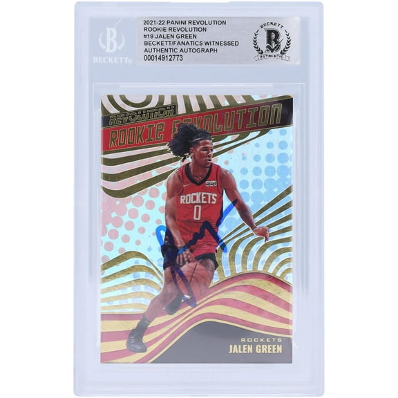 Jalen Green Houston Rockets Autographed 2021-22 Panini Revolution Rookie Revolution #19 Beckett Fanatics Witnessed Authenticated Rookie Card - Fanatics Authentic Certified