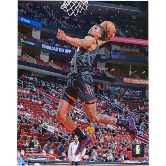 Jalen Green Houston Rockets Autographed 8" x 10" Black Jersey Dunk Photograph - Fanatics Authentic Certified