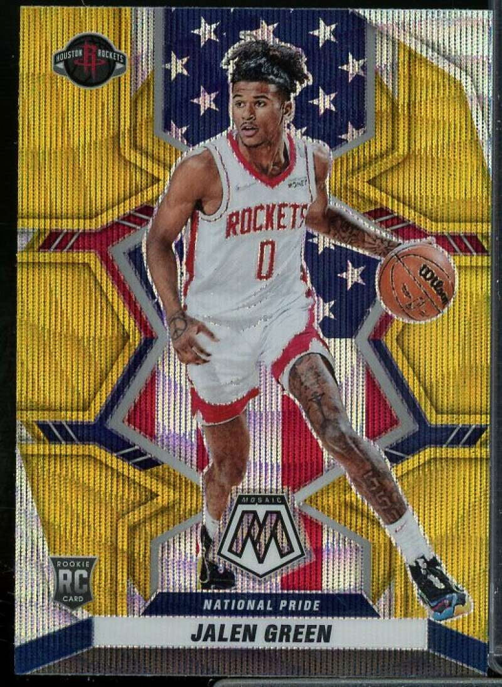 Jalen Green Rookie Card 2021-22 Panini Mosaic Mosaic Gold Wave #259 ...