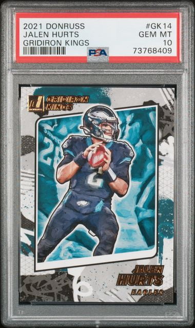 2020 Donruss top Jalen Hurts rookie gridiron kings PSA 8