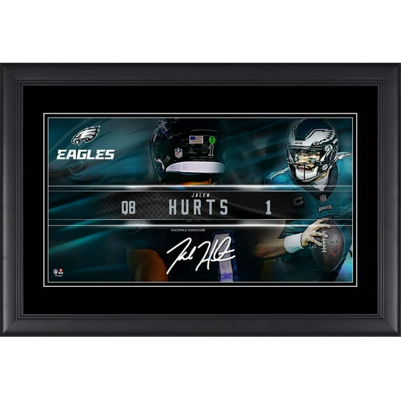 Jalen Hurts Philadelphia Eagles Framed 10" x 18" Player Nameplate Collage